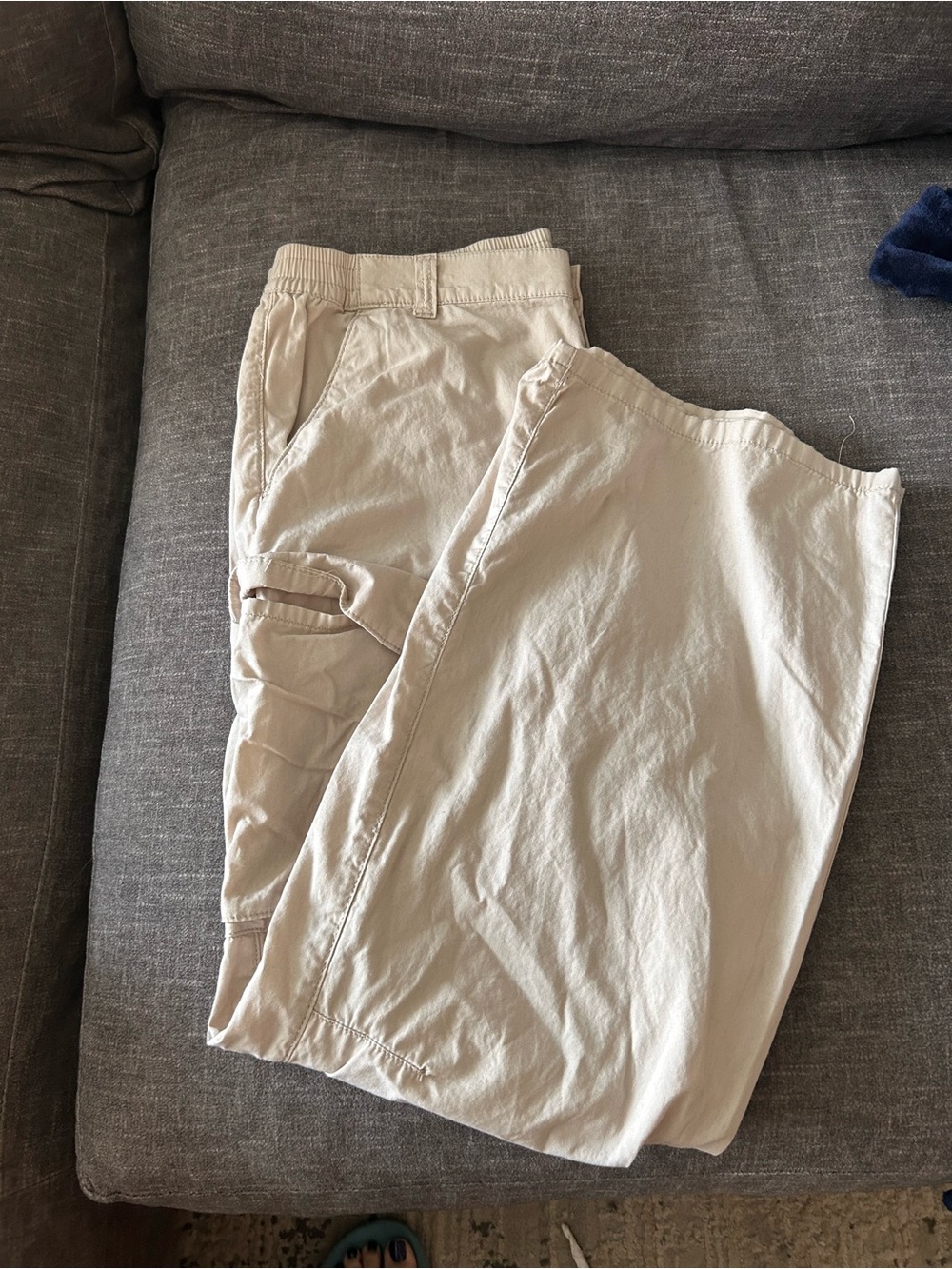 H&M Women’s Beige Cargo Pants with Elastic Waist